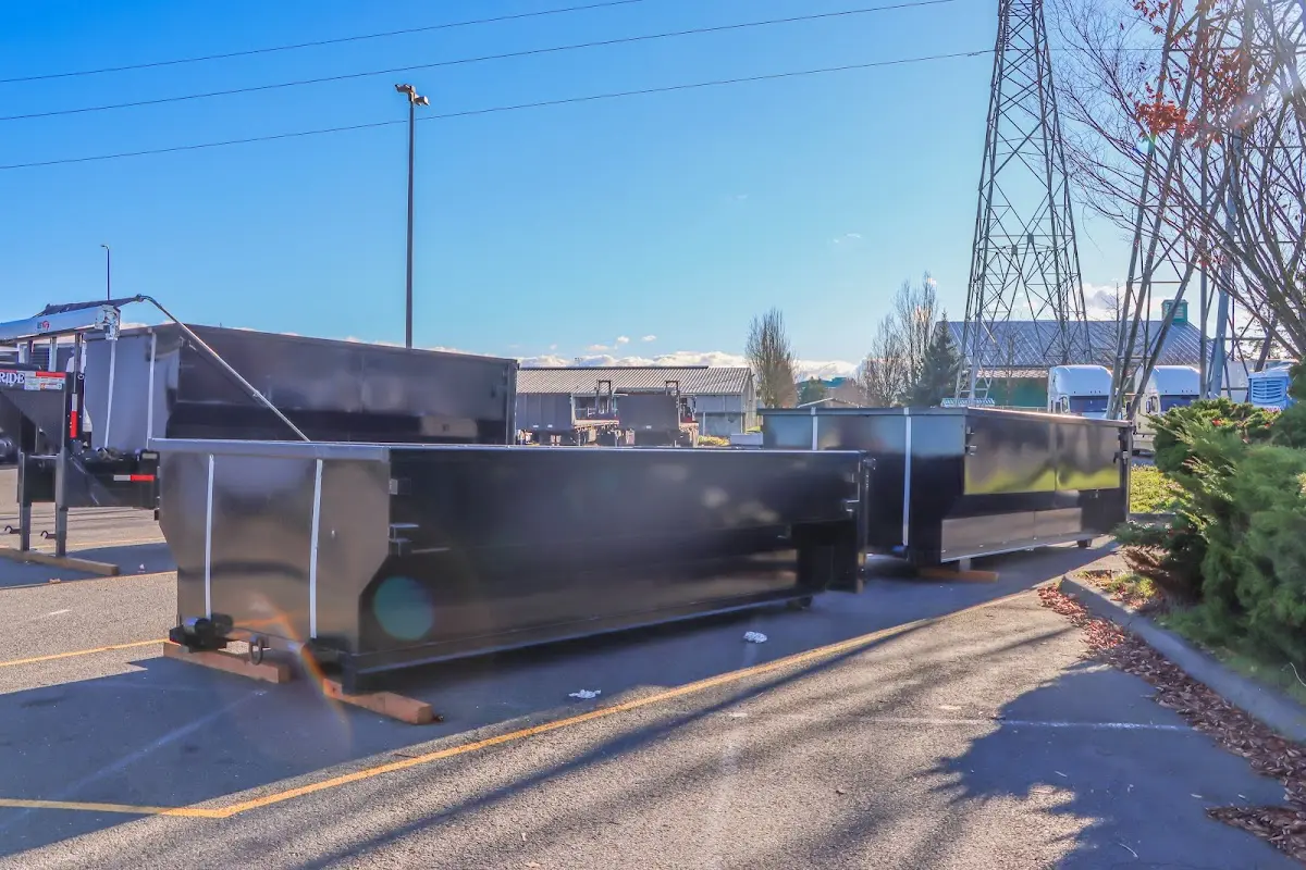 Roll-off dumpster ready for waste disposal at job site for Construction Dumpster Rental in Long Grove